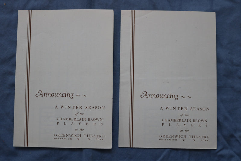 1929-1930 GREENWICH THEATRE PROGRAMS - LOT OF 26 +2 WINTER ANNOUNCEMENTS- O 3739