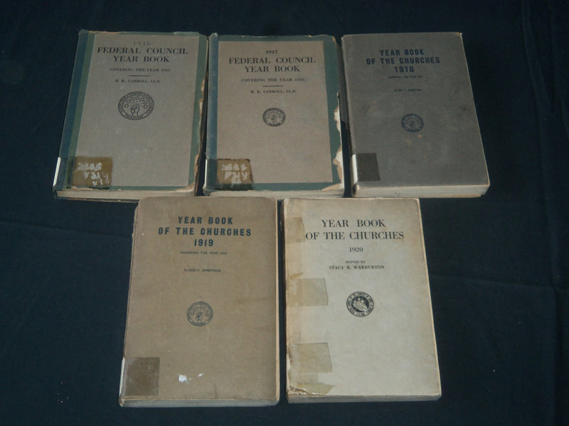 1916-1920 YEARBOOK OF THE CHURCHES FEDERAL COUNCIL LOT OF 5 - O 307