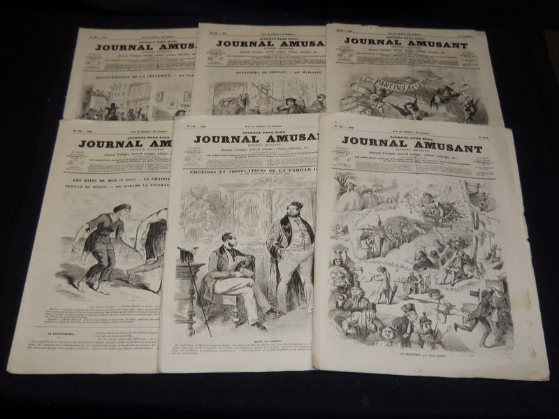 1857-1858 JOURNAL AMUSANT ILLUSTRE FRENCH MAGAZINE LOT OF 36 - FASHION - O 3197M