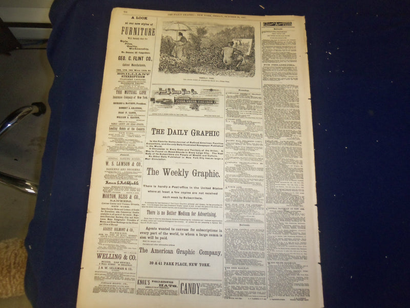 1887 OCTOBER 28 THE DAILY GRAPHIC NEWSPAPER - ELIHU AND SOLON B - NT 7677