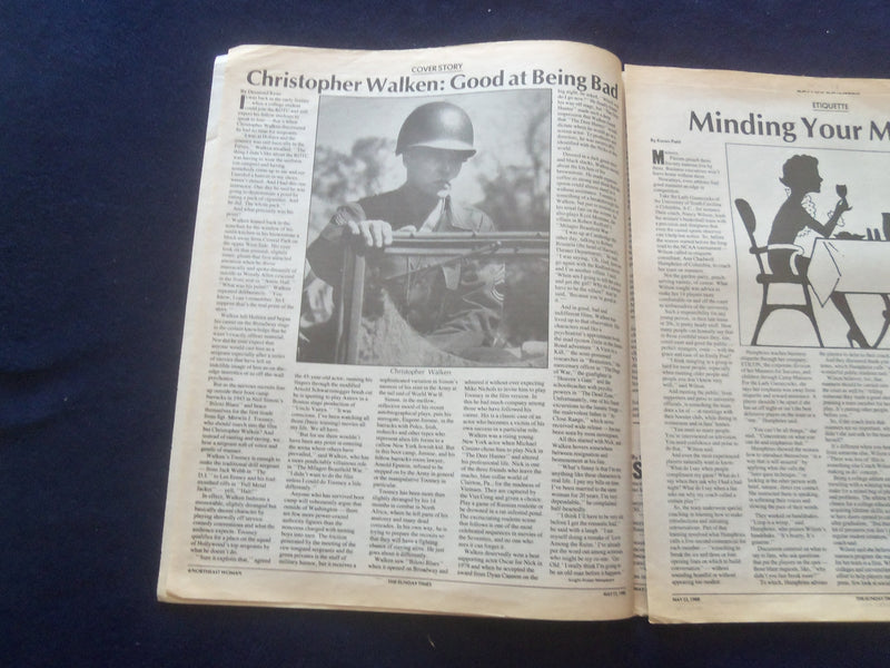 1988 MAY 22 NORTHEAST WOMAN NEWSPAPER - SCRANTON, PA -CHRISTOPHER WALKEN-NP 6190
