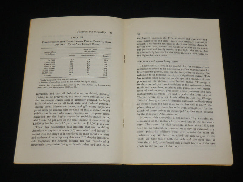 1992 TAXATION AND INEQUALITY SOFTCOVER BOOK BY GABRIEL KOLKO - J 6551