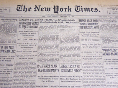 1932 JANUARY 11 NEW YORK TIMES - 3 PRISONERS IN INDIA FREED MY MOB - NT 6983