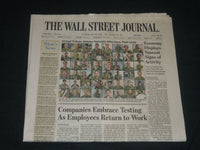 2020 MAY 26 THE WALL STREET JOURNAL NEWSPAPER -COMPANIES EMBRACE TESTING