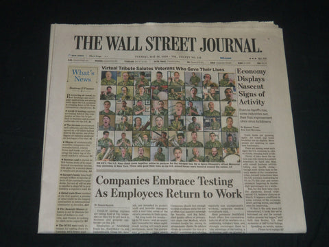 2020 MAY 26 THE WALL STREET JOURNAL NEWSPAPER -COMPANIES EMBRACE TESTING