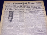 1946 MAR 29 NEW YORK TIMES - UNO QUERY TO SOVIET AND IRAN TO BE SOUGHT - NT 891