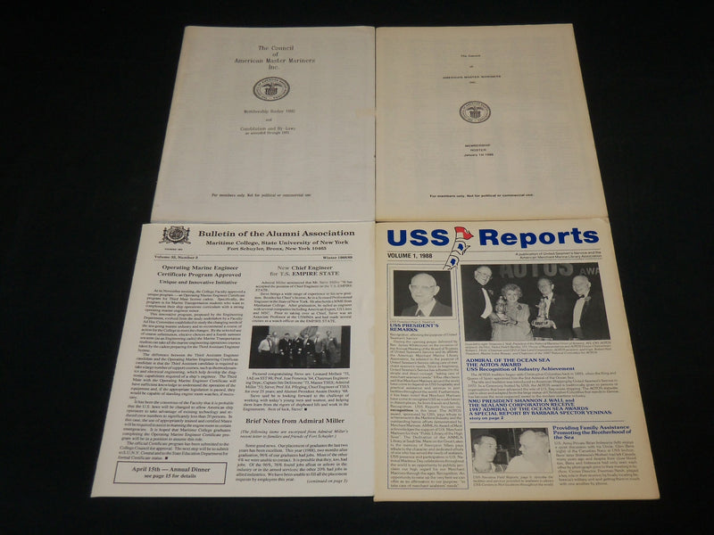 1989 MARITIME COLLEGE ROSTER OF ALUMNI ASSOCIATION + 4 REPORTS - J 5944