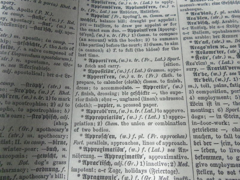 1908 A UNIVERSAL ENGLISH-GERMAN DICTIONARY BY DR. FELIX FLUGEL - 4TH ED- KD 2315