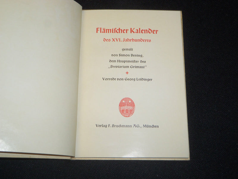 1936 FLAMISCHER KALENDER DES XVI JAHRHUNDERTS BOOK - GERMAN - J 5418