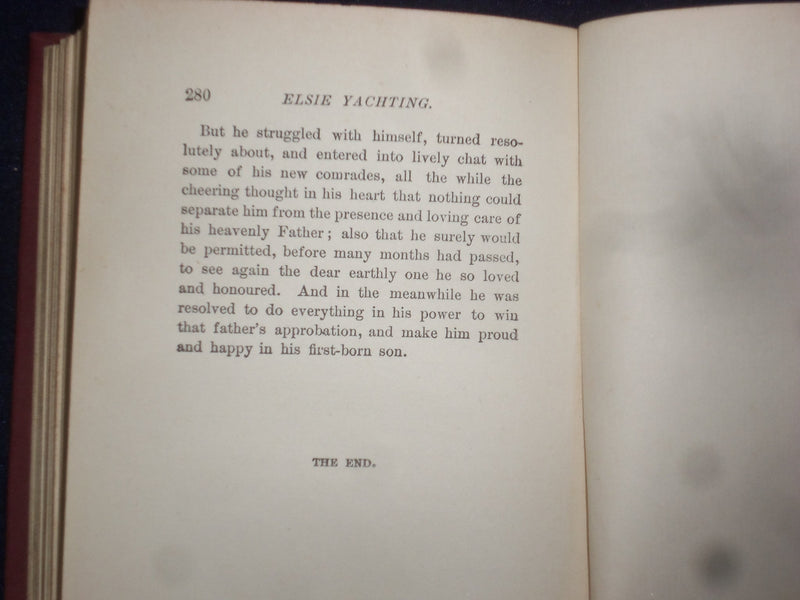 1890 ELSIE YACHTING WITH THE RAYMONDS HARDCOVER BOOK BY MARTHA FINLEY - KD 9069