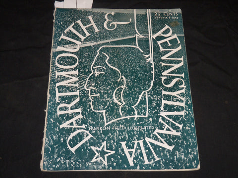 1945 OCTOBER 6 DARTMOUTH VS. PENNSYLVANIA COLLEGE FOOTBALL PROGRAM - J 5753