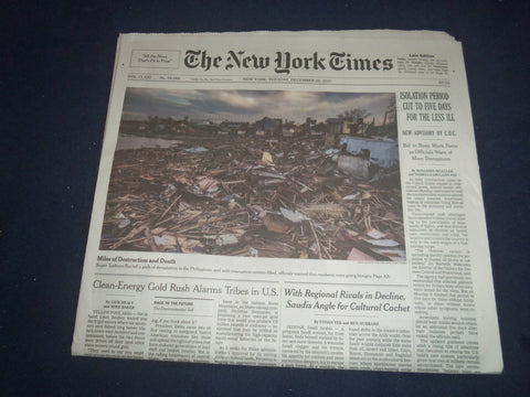 2021 DECEMBER 28 NEW YORK TIMES - ISOLATION PERIOD CUT TO FIVE DAYS FOR LESS ILL
