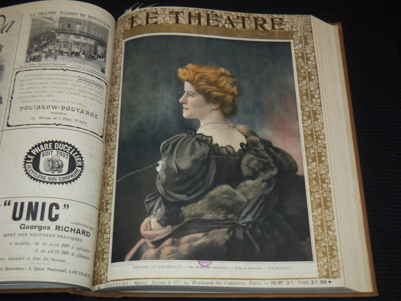 1908 JANUARY-JUNE LE THEATRE MAGAZINE BOUND VOLUME - 12 ISSUES - KD 2278B