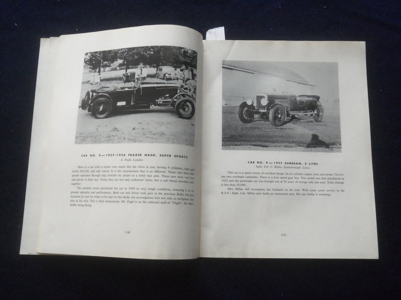 1957 APRIL 23-30 ANGLO-AMERICAN VINTAGE CAR RALLY PROGRAM - J 8406