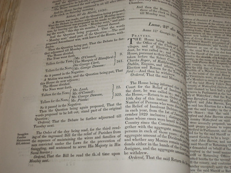 1830 JOURNALS OF THE HOUSE OF COMMONS- KING GEORGE IV & WILLIAM 1ST YR - KD 4J