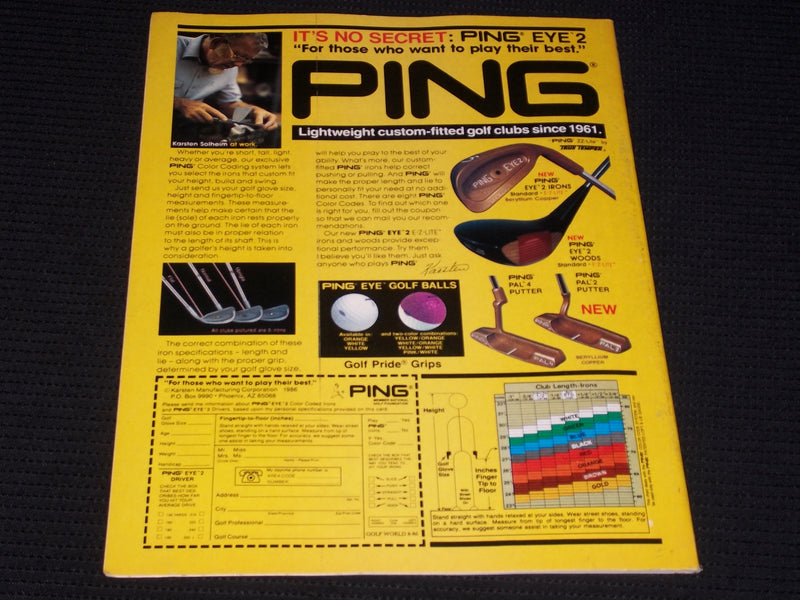 1986 AUGUST 22 GOLF WORLD MAGAZINE - KEN GREEN FRONT COVER - E 5547A