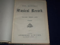 1905 JAN-DEC MONTHLY MUSICAL RECORD VOLUME NO. 35 - SCORES & ADS - KD 2152