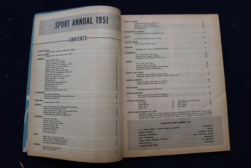 1951 SPORT ANNUAL MAGAZINE - PHIL RIZZUTO-BEN HOGAN COVER - E 11874