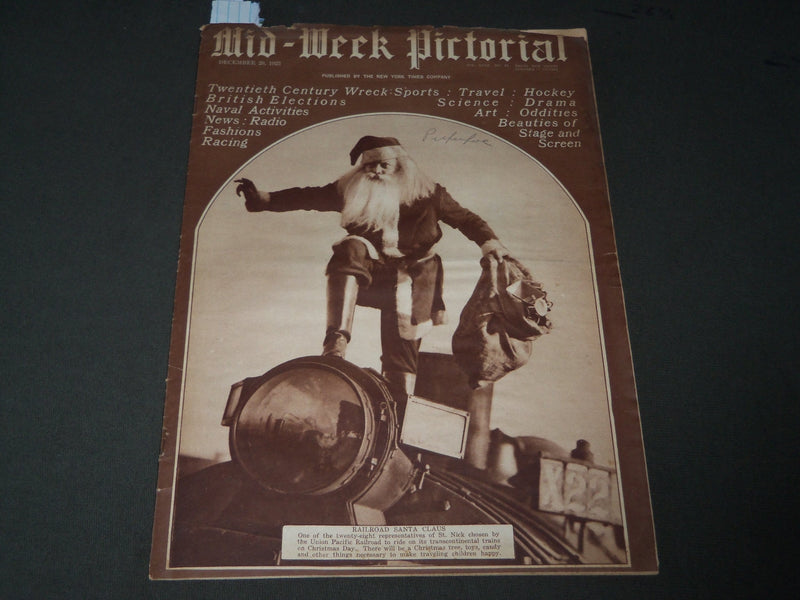 1923 DEC 20 MID-WEEK PICTORIAL MAGAZINE SECTION - RAILROAD SANTA CLAUS - J 3274