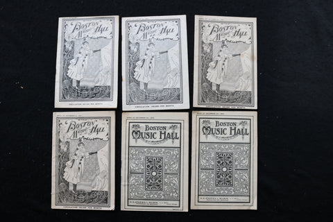 1901-1902 BOSTON MUSIC HALL THEATRE PROGRAMS - LOT OF 6 - K 1964