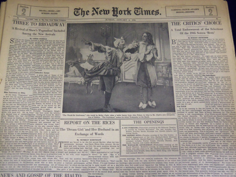 1946 NY TIMES SUNDAY DRAMA SECTIONS LOT OF 42 - ANNIE GET YOUR GUN - UP 8