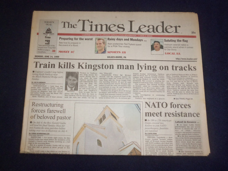 1999 JUNE 14 WILKES-BARRE TIMES LEADER - NATO FORCES MEET RESISTANCE - NP 8260