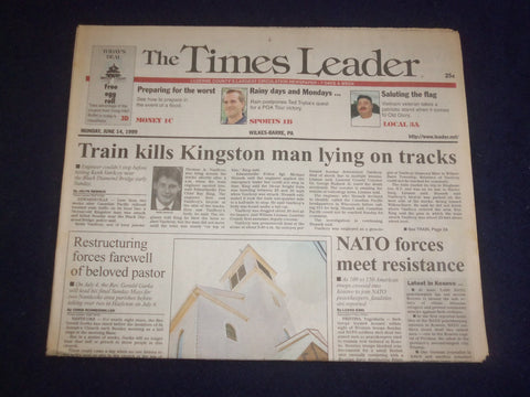 1999 JUNE 14 WILKES-BARRE TIMES LEADER - NATO FORCES MEET RESISTANCE - NP 8260