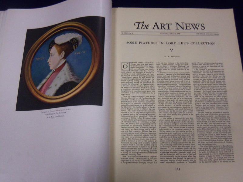 1929 APRIL 27 THE ART NEWS MAGAZINE VOL. 27 NO. 3 - GREAT PRINTS & ADS - J 2032