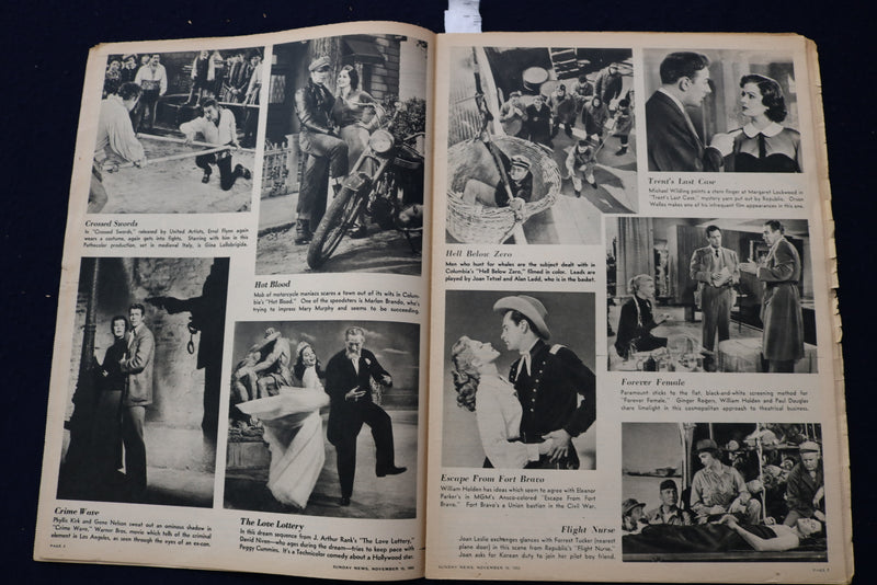 1953 NOV 15 SUNDAY NEWS PICTURE NEWSPAPER - DEBORAH KERR -MOVIE SECTION- E 22780