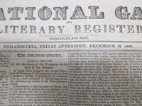1828 THE NATIONAL GAZETTE NEWSPAPER LOT OF 14 - NICE ADVERTISEMENTS - NP 1444