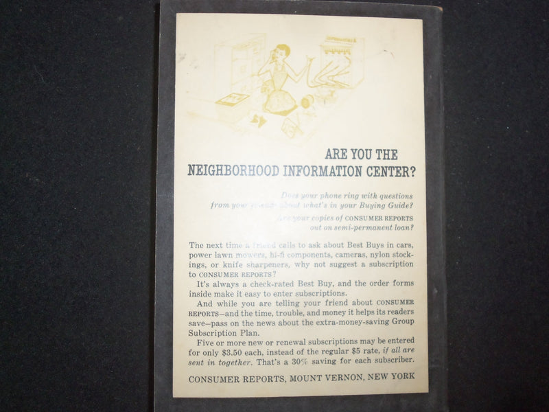 1958 CONSUMER REPORTS BUYING GUIDE ISSUE SOFTCOVER BOOK - J 9937