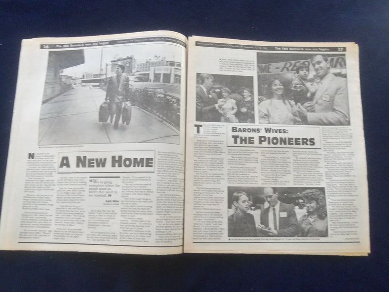 1989 APR 26 THE TIMES LEADER NEWSPAPER - WILKES-BARRE, PA - RED BARONS - NP 6180