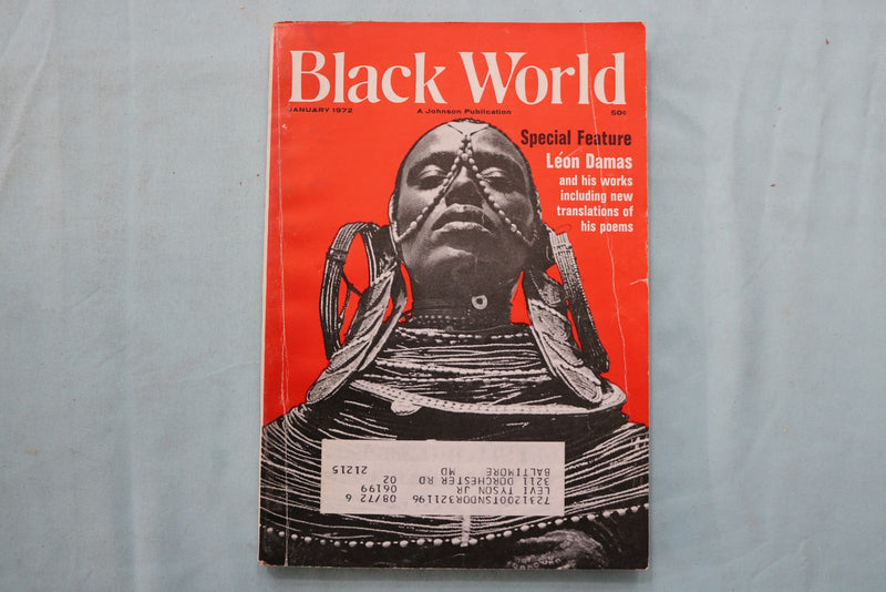 1972 JANUARY BLACK WORLD MAGAZINE - LEON DAMAS COVER - K 3353