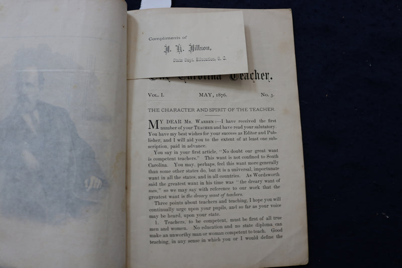 1876 MAY THE CAROLINA TEACHER SOFTCOVER BOOK - K 1391