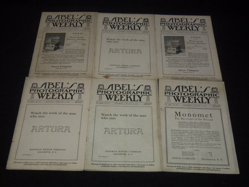 1919 ABEL'S PHOTOGRAPHIC WEEKLY MAGAZINE LOT OF 25 ISSUES - O 3074I