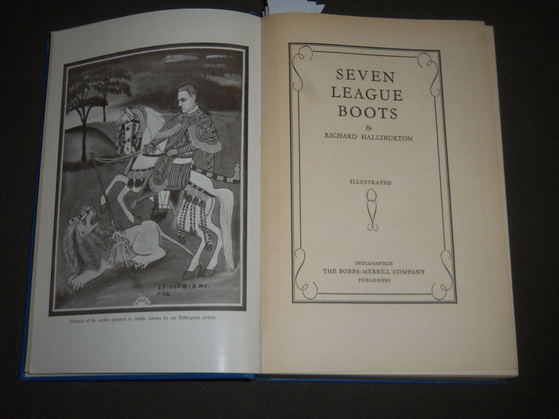 1935 SEVEN LEAGUE BOOTS BY RICHARD HALLIBURTON HARDCOVER BOOK - KD 4462