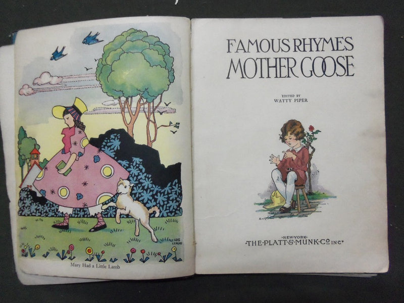 1933 FAMOUS RHYMES - MOTHER GOOSE CHILDREN'S BOOK - ILLUSTRATED - PIPER- KD 5806