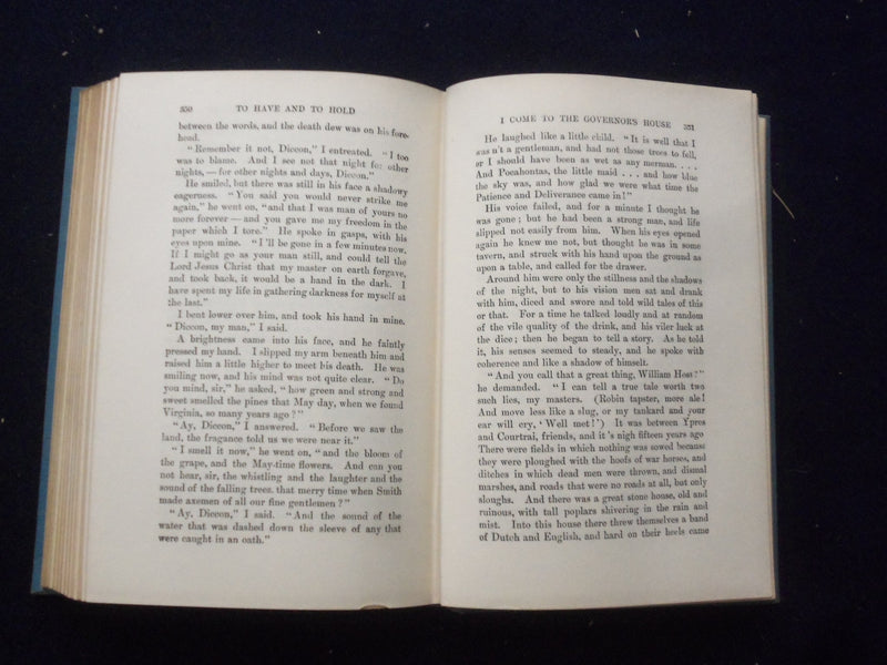 1900 TO HAVE & TO HOLD HARDCOVER BOOK BY MARY JOHNSTON - KD 8445