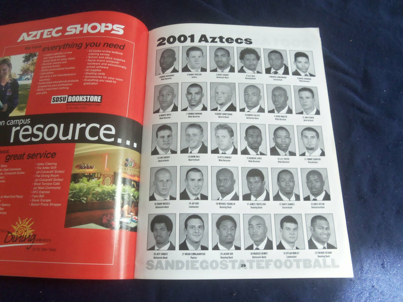 2001 SEP 29 FOOTBALL PROGRAM - SAN DIEGO STATE UNIVERSITY VS AIR FORCE- SP 1218X