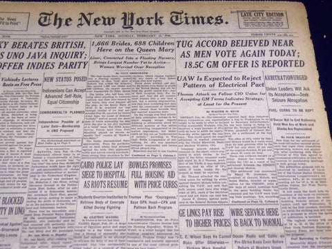 1946 FEB 11 NEW YORK TIMES - TUG ACCORD NEAR MEN VOTE, TODAY - NT 2325