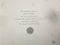 1986 NINE WOMEN HARDCOVER BOOK - SHIRLEY ANN GRAU - SIGNED 1ST EDITION - KD 8983