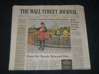 2020 MAY 12 WALL STREET JOURNAL NEWSPAPER - MUSK REOPENS FACTORY DEFYING ORDER