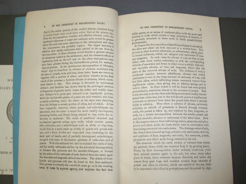 1863 ON THE CHEMICAL AND MINERALOGICAL RELATIONS OF METAMORPHIC ROCKS - J 4925