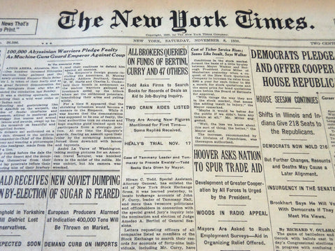 1930 NOV 8 NEW YORK TIMES - ALL BROKERS QUERIED ON FUNDS OF BERTINI - NT 5664