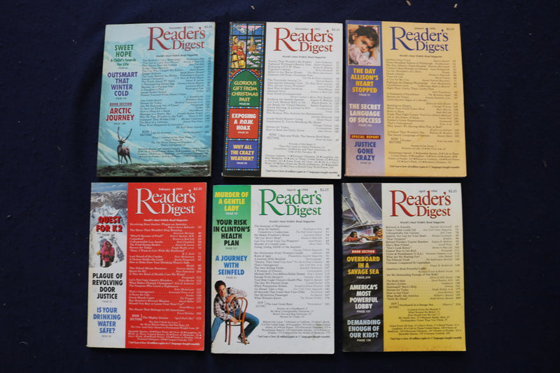 1993-1994 READER'S DIGEST MAGAZINE - LOT OF 12 - O 3438