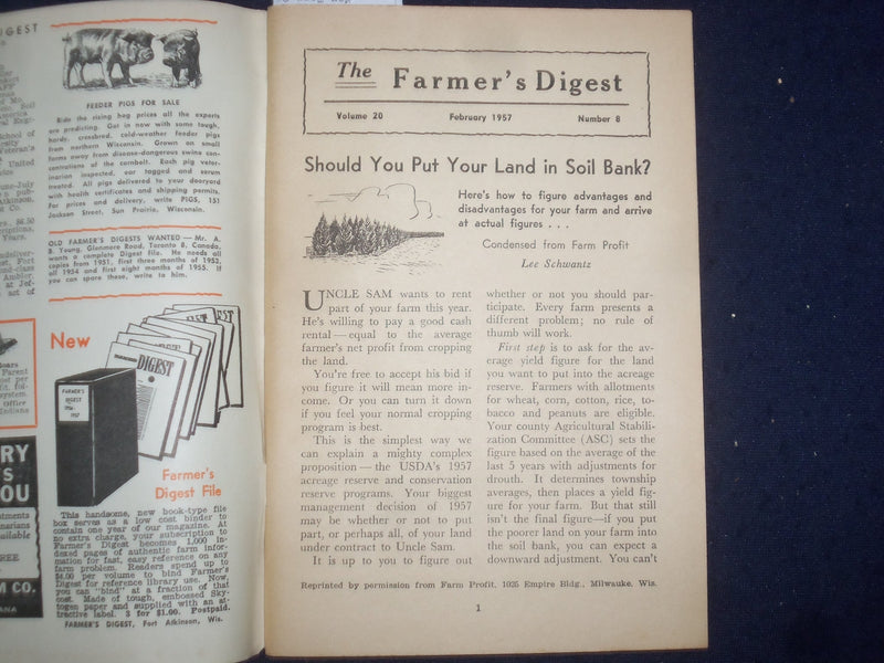 1957 FEBRUARY & DECEMBER FARMERS DIGEST MAGAZINE - LOT OF 2 - J 9788