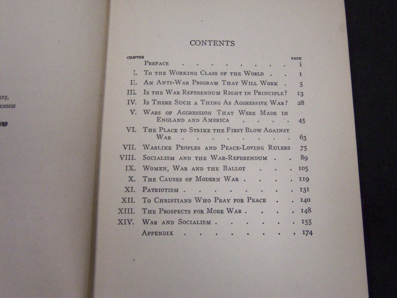 1915 A WAY TO PREVENT WAR BY ALLAN L. BENSON BOOK - KD 5782