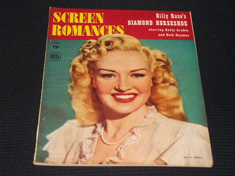 1945 JUNE SCREEN ROMANCES MAGAZINE - BETTY GRABLE COVER - E 16544