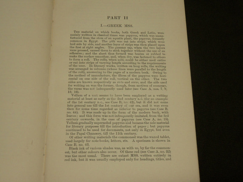 1923 BRITISH MUSEUM GUIDE TO EXHIBITED MANUSCRIPTS PART II BOOK - J 6149