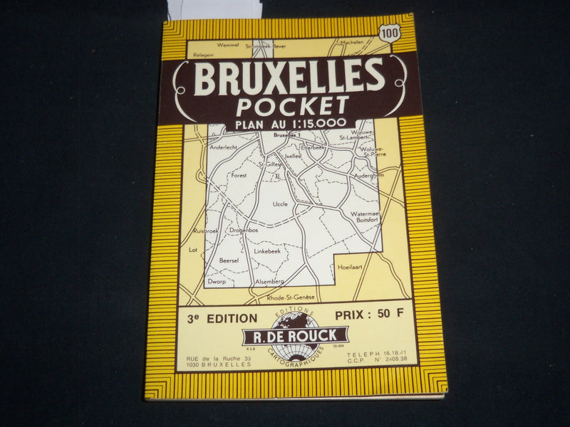 1960'S BRUXELLES POCKET GUIDE - ENGLISH & FRENCH TEXT - 32 MAPS - J 9292